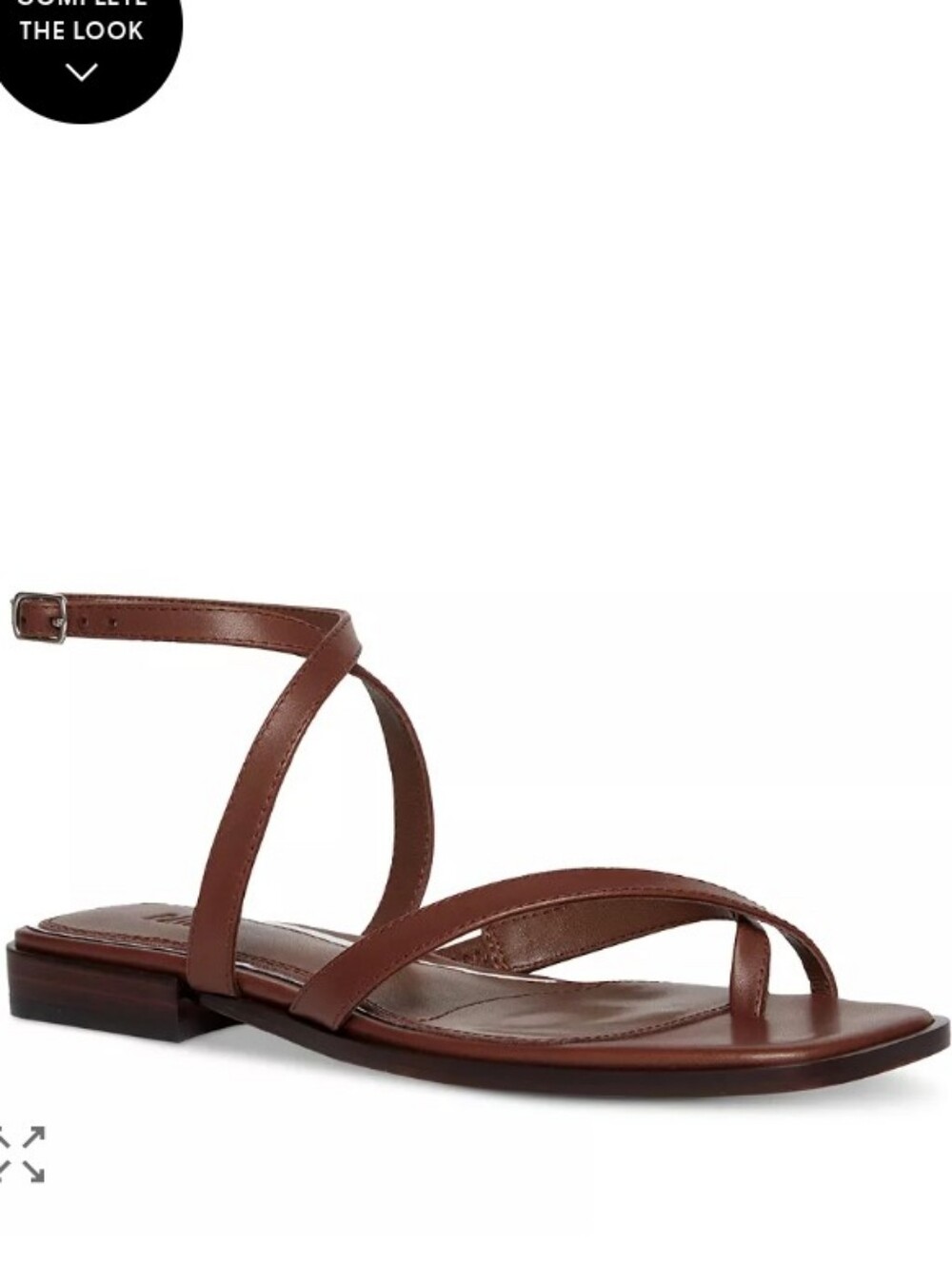 New $258 Women's PAIGE Reese Brown Leather Sandals Strap Size 10 W/ Dust bag